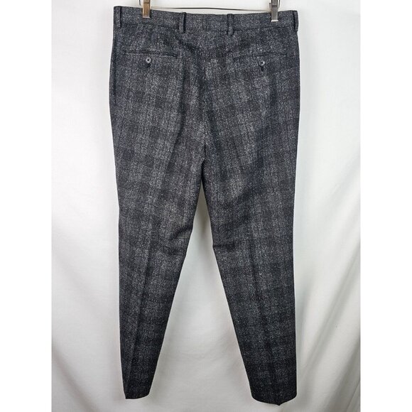 Joseph Abboud White Men's Pants Size 34 X 32 Gray Plaid Dress Pants - Picture 6 of 10